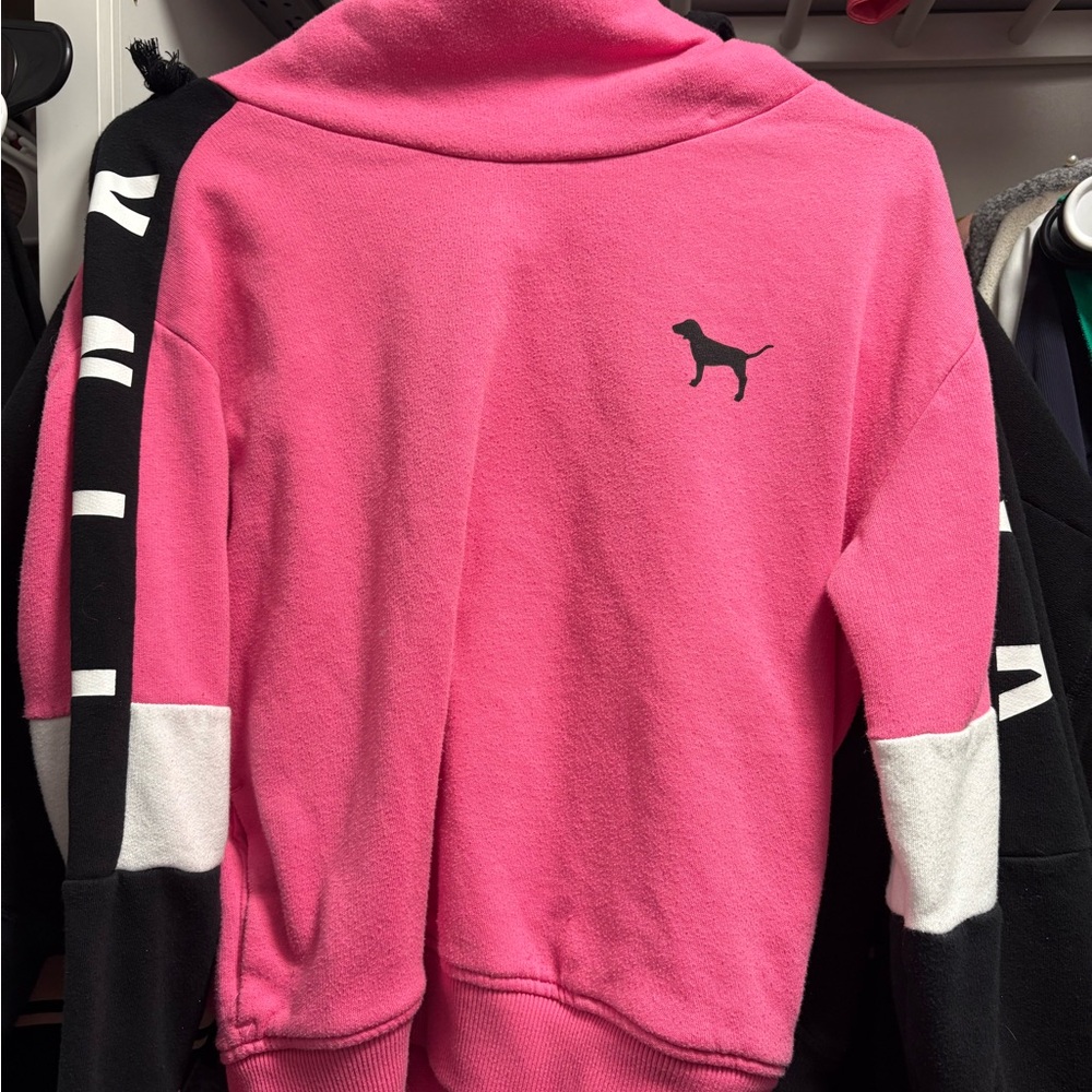 Victoria's Secret Pink and Black Cowl Neck Sweater